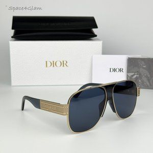 Dior Women Sunglasses Gold Blue Aviator DIORSIGNATURE A3U B0B0 BRAND NEW
